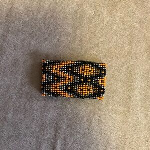 Anthropologie Black and Orange Beaded Bracelet